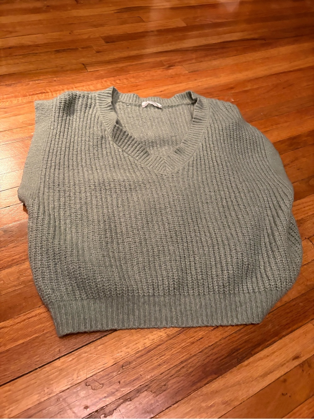 Double Zero Women's V-Neck Sweater Vest in Sage Green